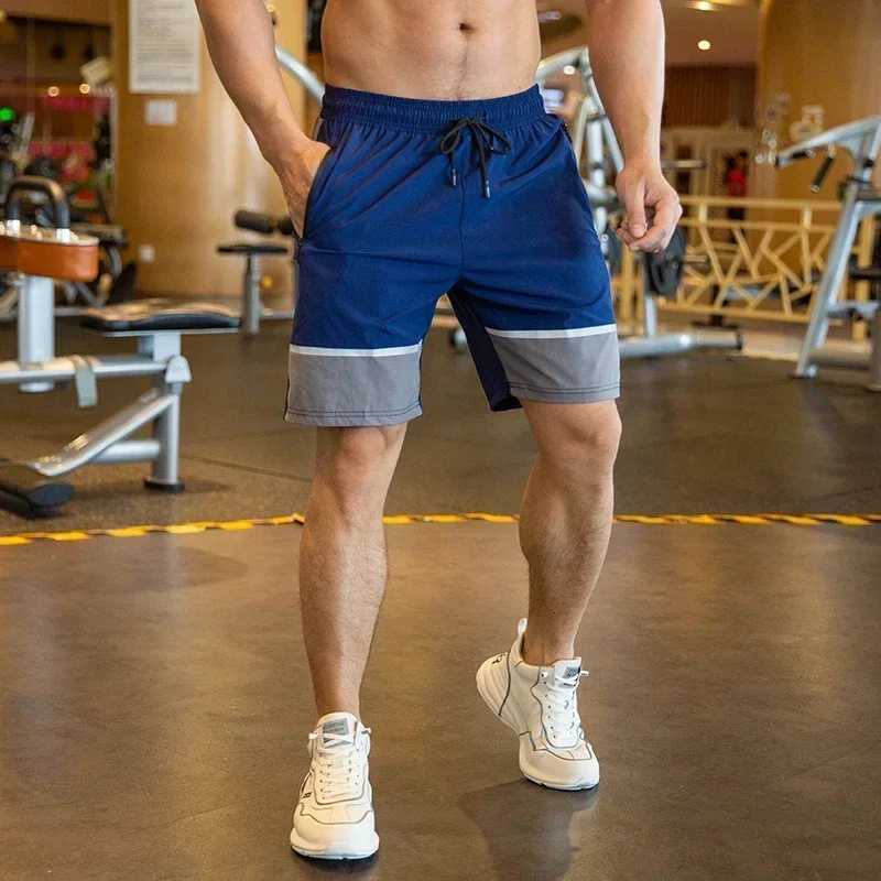 Mens beach shorts mens gym fitness shorts joggers basketball sportswear bodybuilding loose fit plus zipper pocket W250324