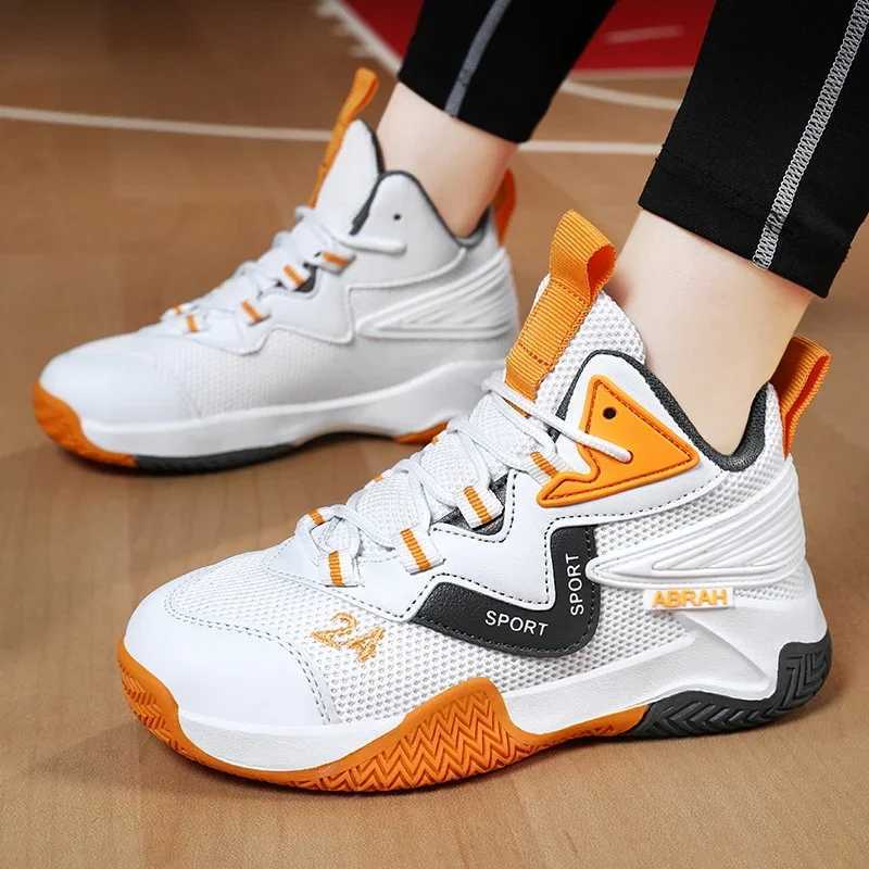 Newly arrived childrens basketball shoes boys sports shoes breathable and non slip childrens coach basketball shoes outdoor mesh childrens sports shoe