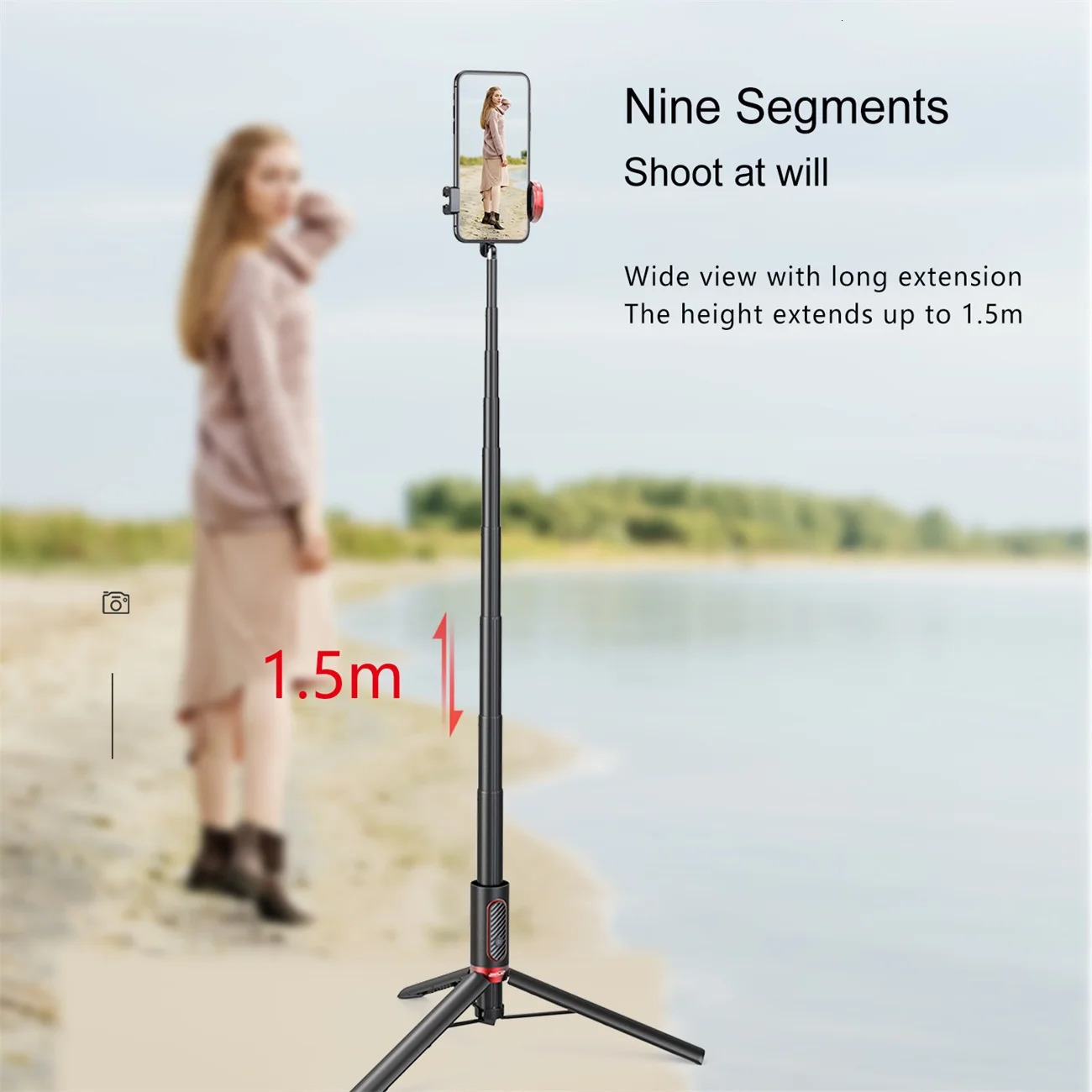 150cm/81cm Wireless Selfie Stick Tripod Phone Stand Holder Tripod for Mobile Extendable Portable Aluminum Alloy for Smartphone 250319