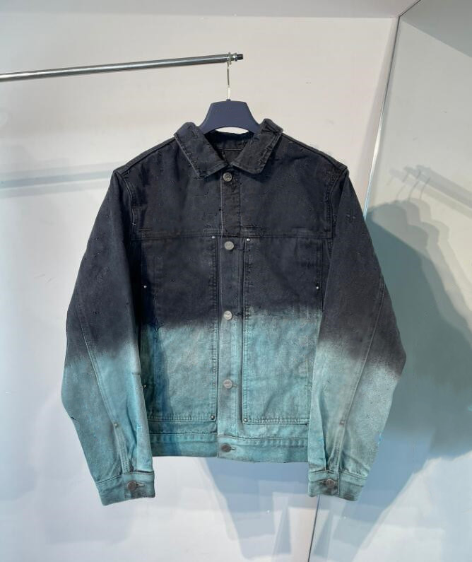 Men's Jackets Luxury brand Men's women's Denim jacket Designer Jacket highs quality Denim coat Gradient color Embroidery logo