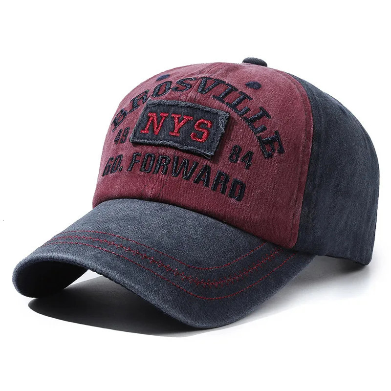 Four Seasons Mens Baseball Cap Casual Distressed Washed Cotton Letters Embroidered Cap Bentrim Dome Rest Idle sunscreen hats 250318