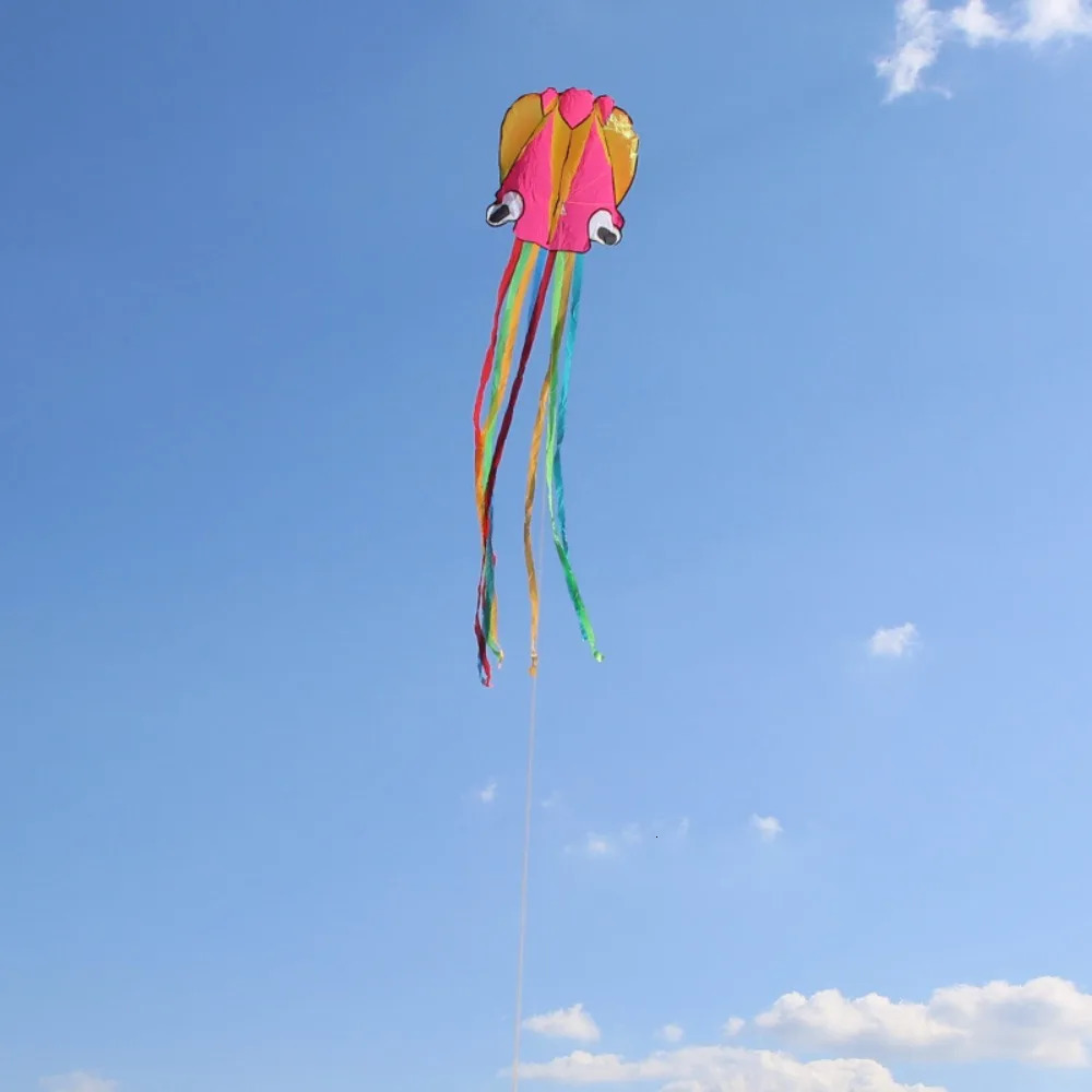 Orange 3D Octopus Kite Arrives 4m Giant Good Flying Soft DIY Toy Childrens Friends Game 250321