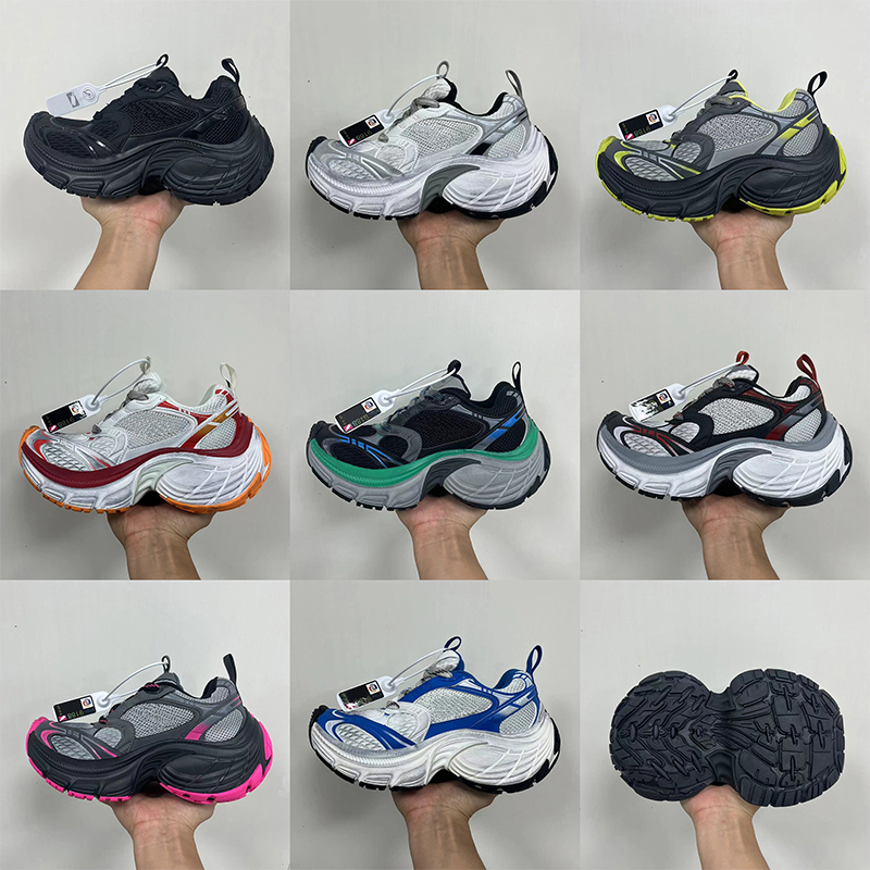 Designer Track Shoes Tracks 10 XL mens womens trainers triple white black top leather mesh nylon printed runners platform sneakers size 35-46