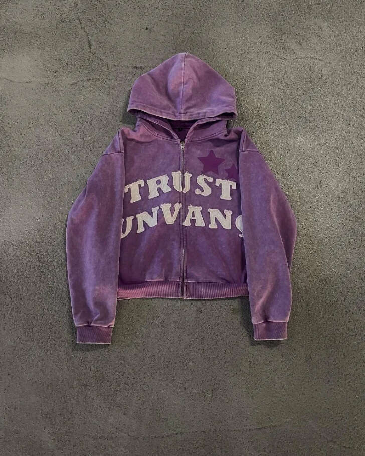 Fashion Letter Splicing Embroidered Zipper Men's and Women's American Couple's Loose Hoodie gift for man