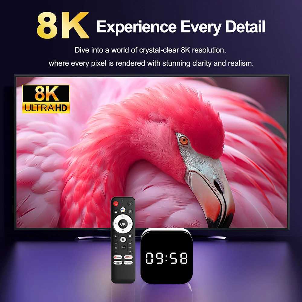 H96 MAX H728 TV Box Android 14 Allwinner H728 Eight Core Cortex A55 Supports 8K Ultra HD 1000M LAN Wifi6 BT5. X Set Top Box X250325