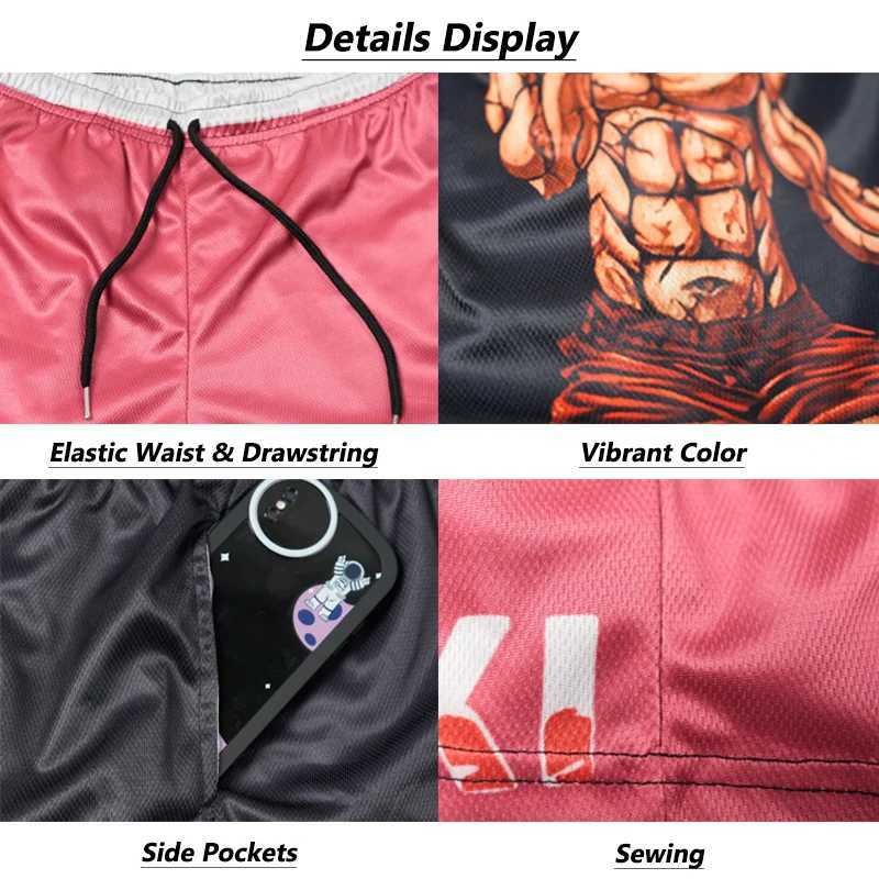 Mens sports and fitness shorts Gothic ghost print 5-inch quick drying breathable shorts with pockets for training and running activities W250324