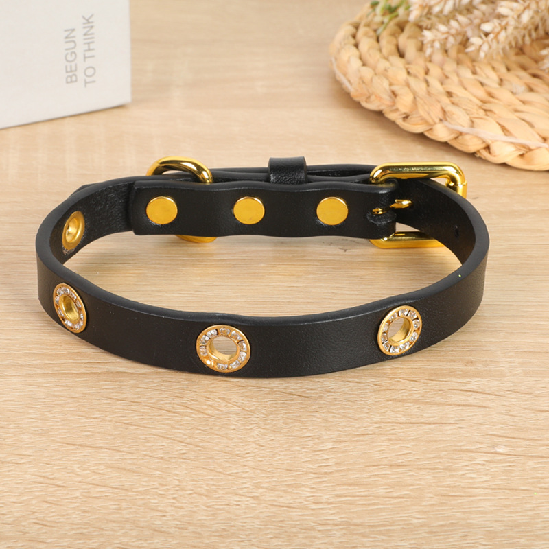 Premium Leather Pet Collars for Medium & Large Canines - Comfortable Head Layer Design