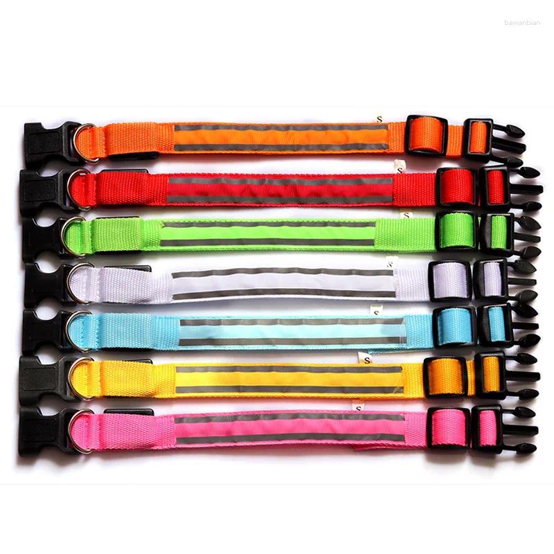 Dog Collar Nylon LED Glowing For Large Small Dogs Night Light Flashing Adjustable Collars Pet Supplies DogAccessories