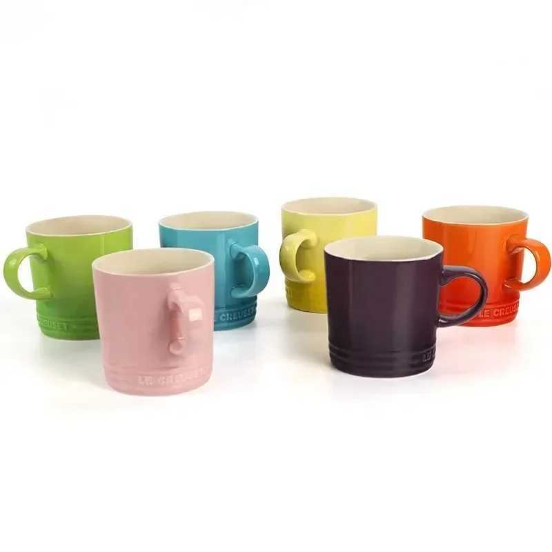 Popular Nordic style color gradient cup creative Macaron cup gradient cup cool color rainbow cup with handmade gift ceramic cupT250324