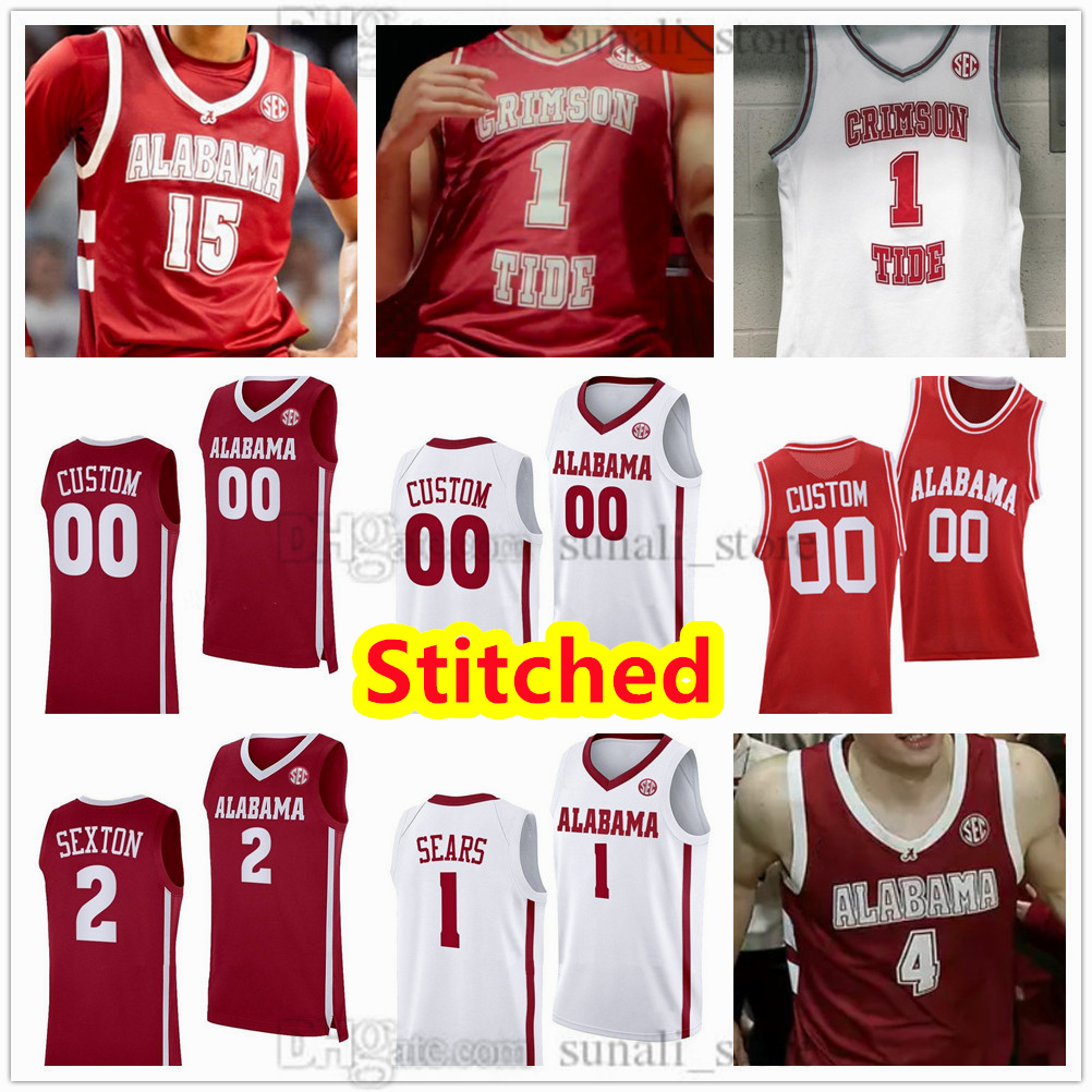 Stitched 2025 Alabama College Crimson Tide Basketball Jerseys 4 Grant Nelson 1 Mark Sears 15 Jarin Stevenson 3 Wrightsell Jr. 0 Philon Brandon 24 Miller 2 Sexton