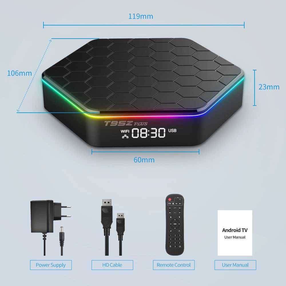 New T95Z Plus Android 12 TV Box Allwinner H618 6K 2.4G 5G Wifi6 4GB 64B 32GB 2GB 16GB BT5.0 H.265 Global Media Player Receiver X2503251