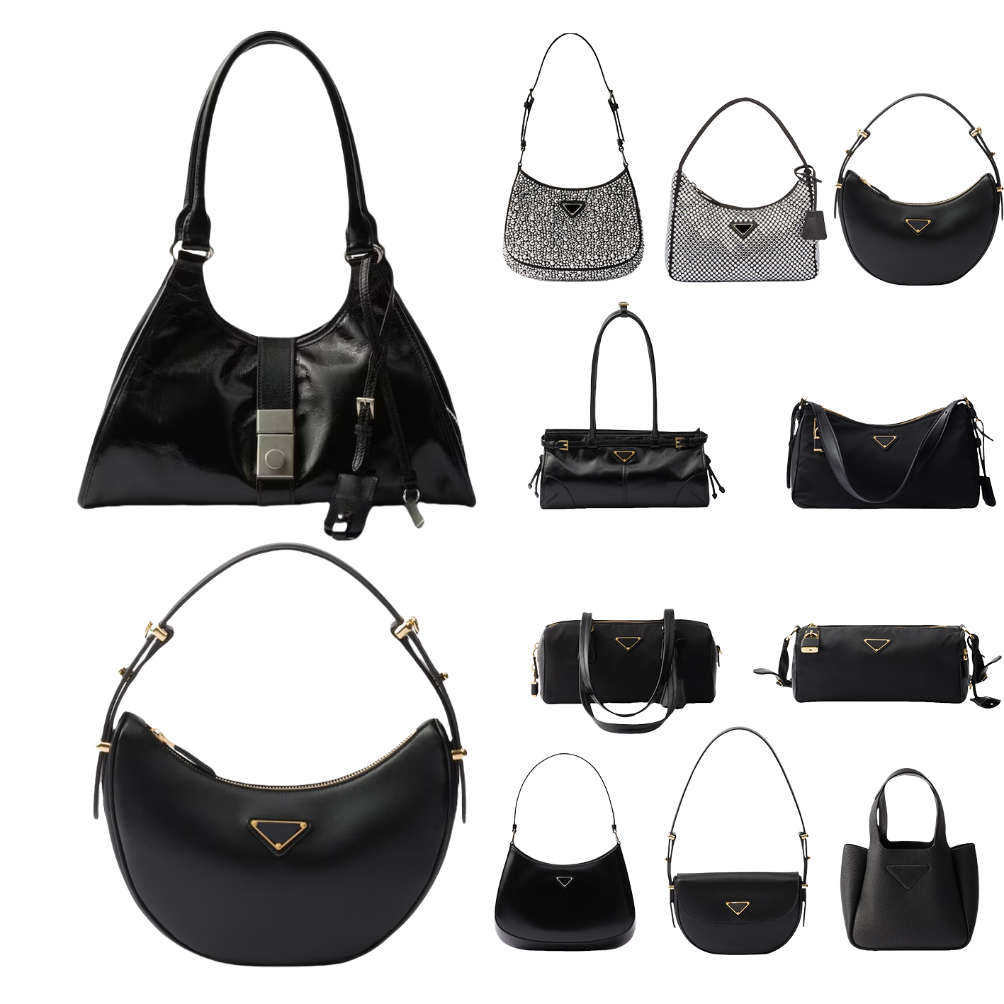 Womens Shoulder half moon crossbody bags Designer handbag leather hobo weekend satchel mens fashion Underarm Clutch bag Wallets lady Luxury vanity tote bags strap