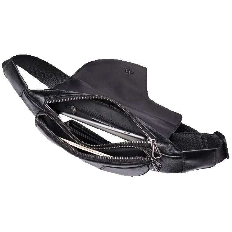 Casual Genuine Leather Men Women Chest Shoulder Bag First Layer Cowhide Waist Pack Unisex Sg Crossbody Bags
