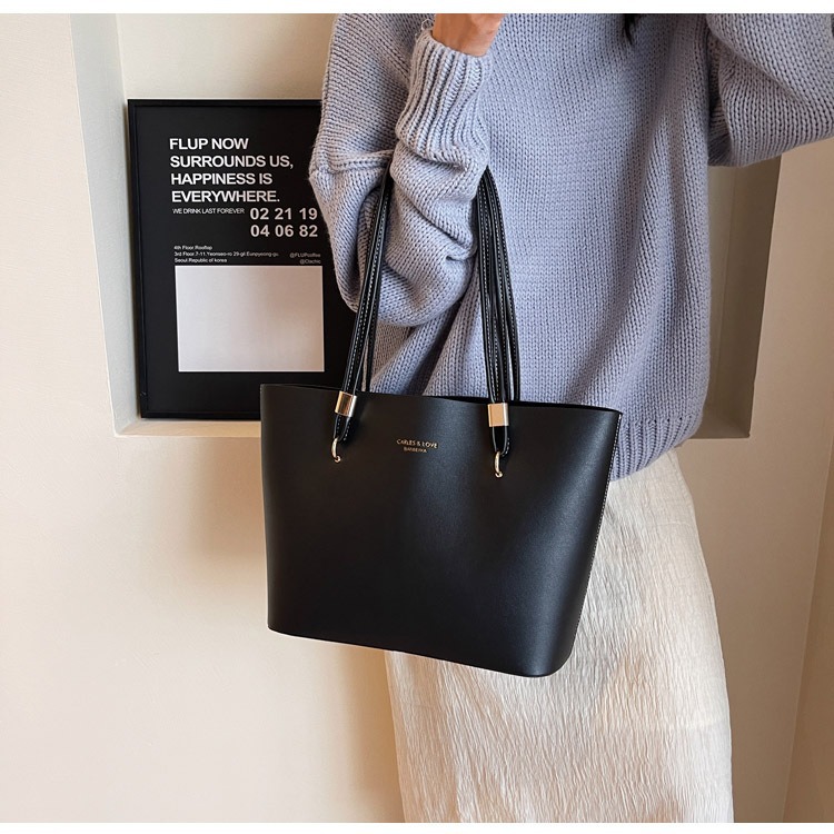 Free shipping Women's Tote bag Large capacity solid color simple shoulder bag casual all-in-one underarm bag 2025s