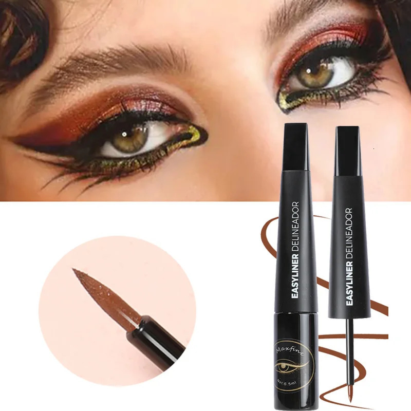 Matte Black Waterproof Liquid Eyeliner Pencil Sweatproof Quick Dry Easy To Wear High Pigment Brown Eye Liner Pen Eye Makeup Tool 250324