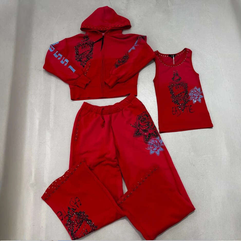 2025 Fashion Casual Women's Printed Hoodie Set Sportswear