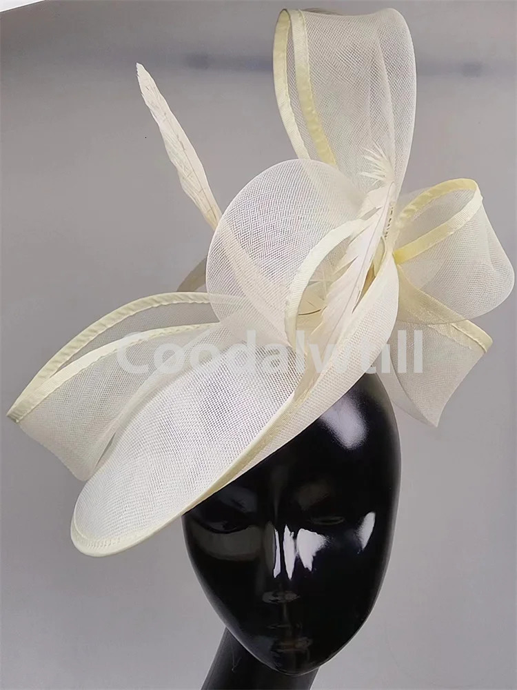 Pillbox Fascinator Hat Women Wedding Headpiece For Derby Kentucky Chapeau Cap Bride Wedding Church Millinery Cap Headband 250322