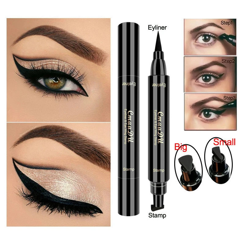 Big Seal Stamp Liquid Eyeliner Pen Waterproof Fast Dry Black Eye Liner Pencil With Eyeliner Cosmetic Double-ended Eyeliner 250324