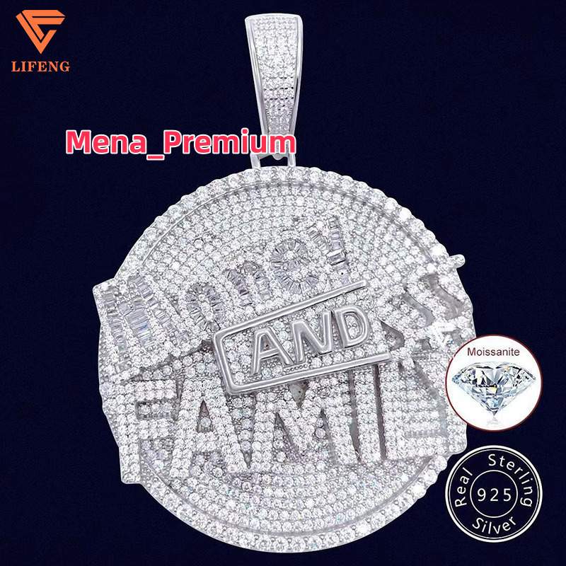New Custom Luxury Iced Out VVS Moissanite 925 Sterling Silver Pendant 3 Inches Letter Hip Hop Fine Jewelry Pendant Charm for Men