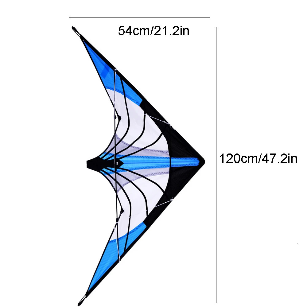 Professional Dual Line Stunt Kite Kids Gift Good Flying 48 Inch Blue Large Delta DIY Toy Multi Style 12m Friend Game 250321