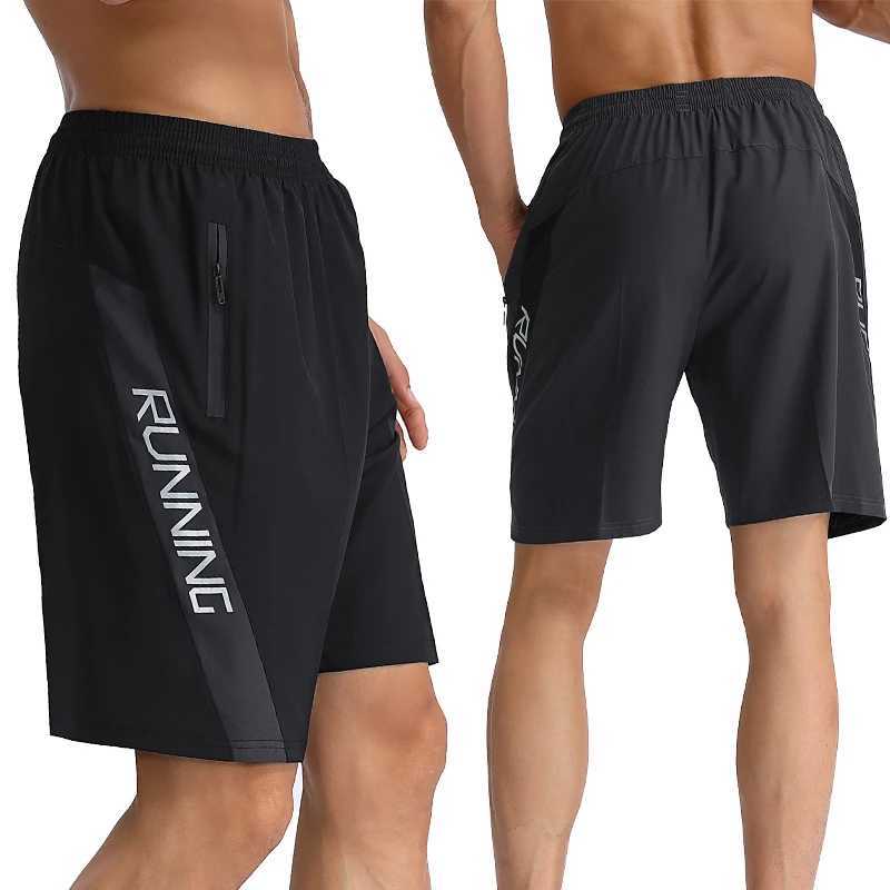 Mens printed running shorts 202 summer quick drying sports shorts zipper pocket jogging training sports shorts loose gym shorts W250324