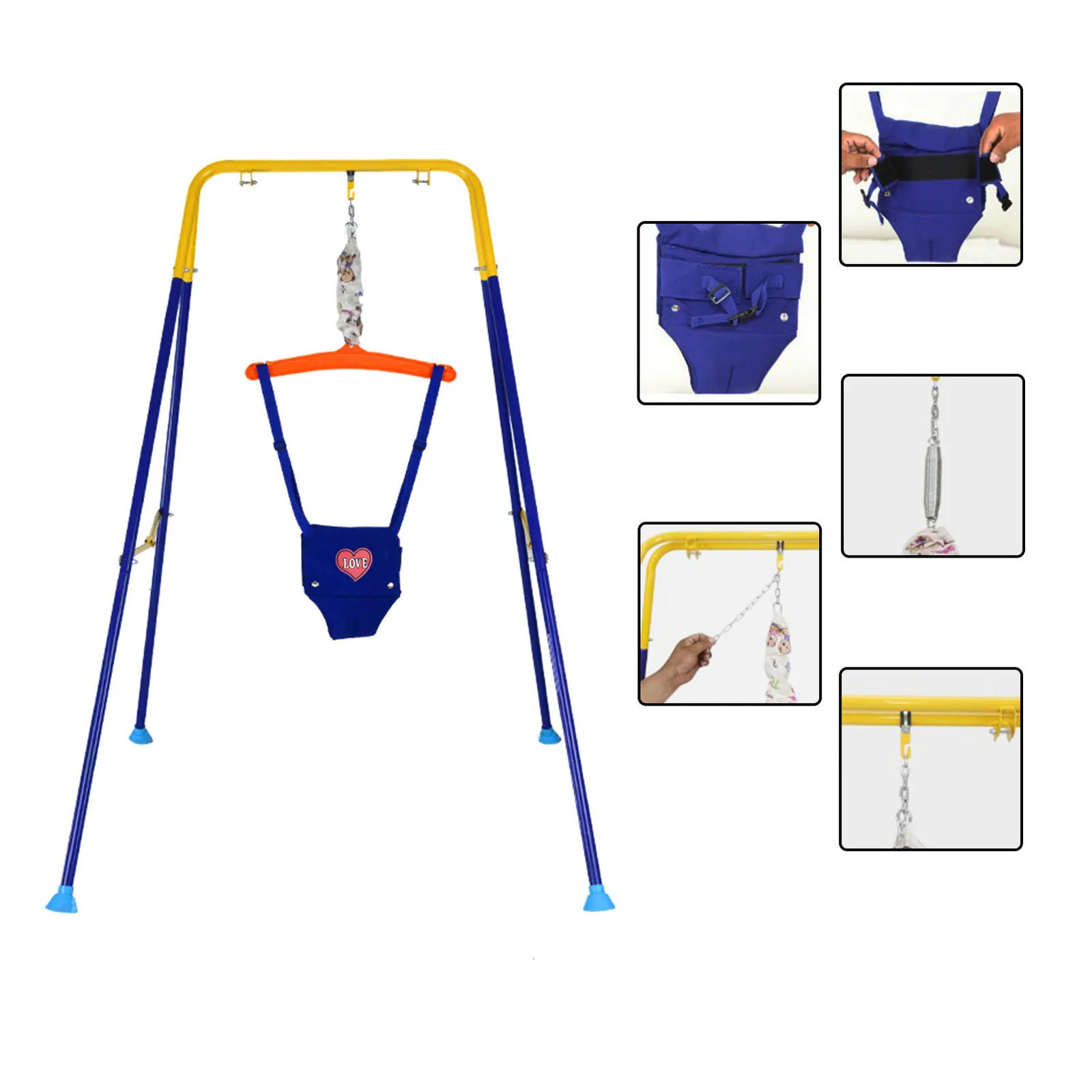 Baby Standing Door Jumper Exerciser Outdoor Baby Swing Bouncing Chair Sliding Adjustment Buckle Kids Jumping Hammock Seat 250324