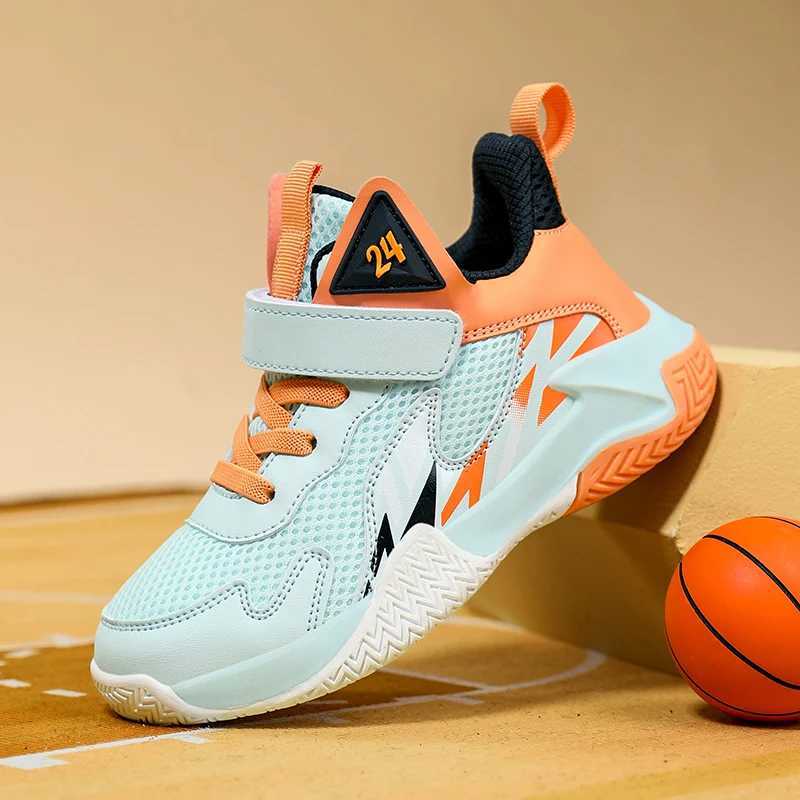 Childrens Shoes Fashion Basketball Shoes Childrens Breathable Mesh Sports Shoes Boys Casual Sports Shoes School Games 2025 New W250324