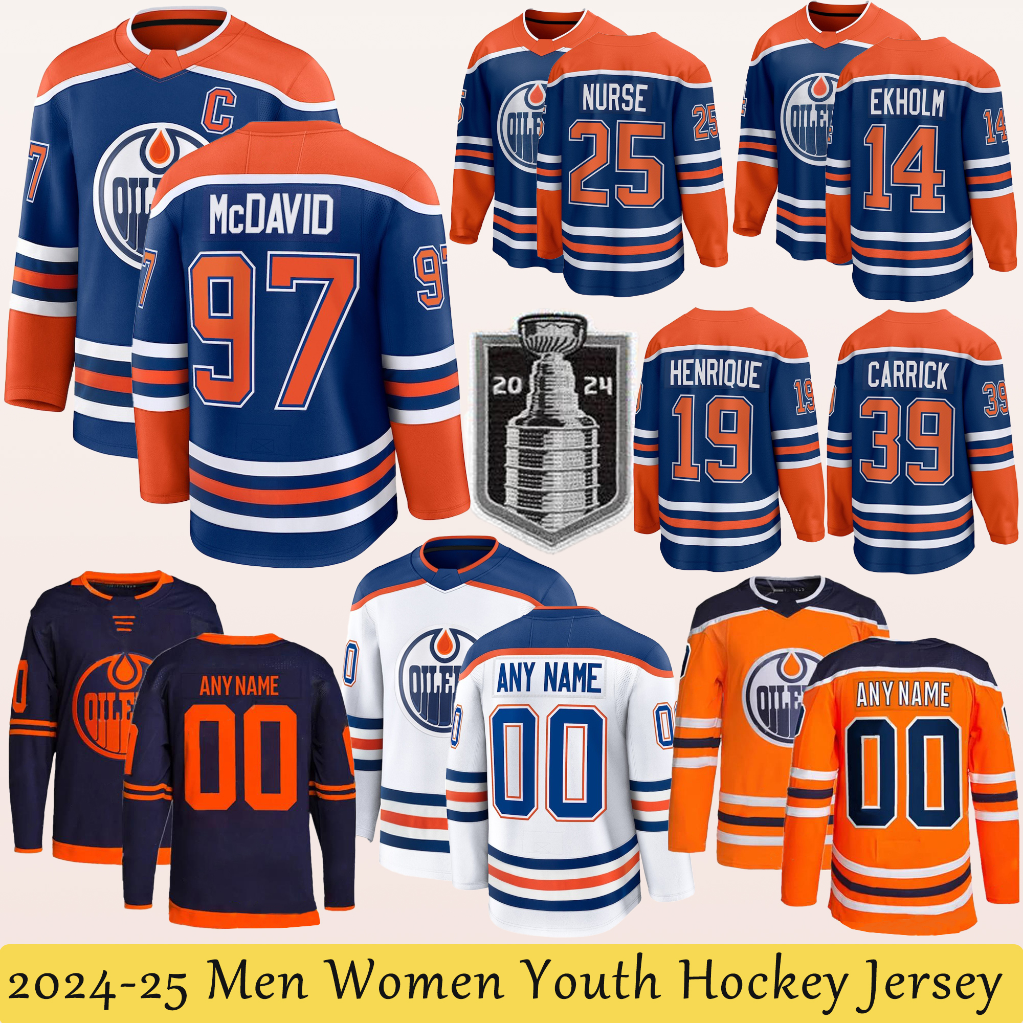 Men Women Youth 2024 2025 jerseys 99 Wayne Gretzky hockey jersey 29 Leon Draisaitl Evander Kane Zach Hyman Mattias Ekholm Stuart Skinner Oilers jerseys