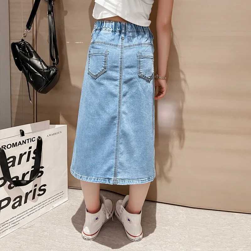 Girl Skiing Spring Autumn Cowboy Skiing Fashion 2025 New Leisure Childrens Split Skiing Youth Childrens ClothingT250325