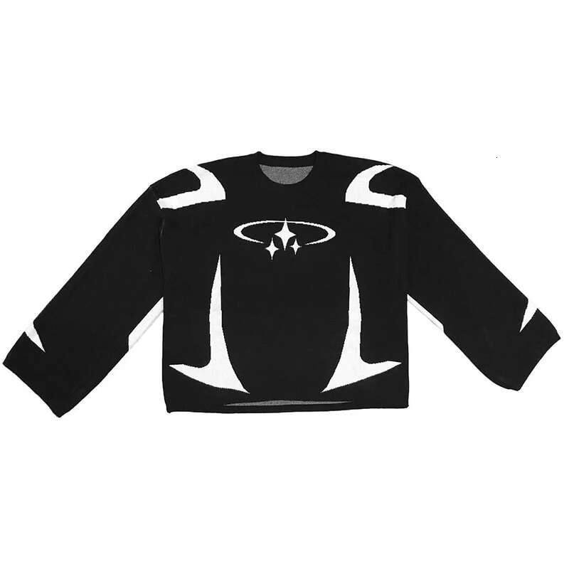 Haruku Star Print Sweaters Women Fashion Y2k Pullover Sweater Long Sleeve O-Neck Autumn Winter Ladies Knit Causal Loose Tops