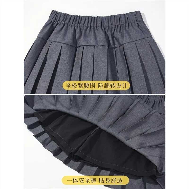 Girl pleated skiing cotton elastic waist student girl uniform skiing college style spring summer children girl JK sprintT250326