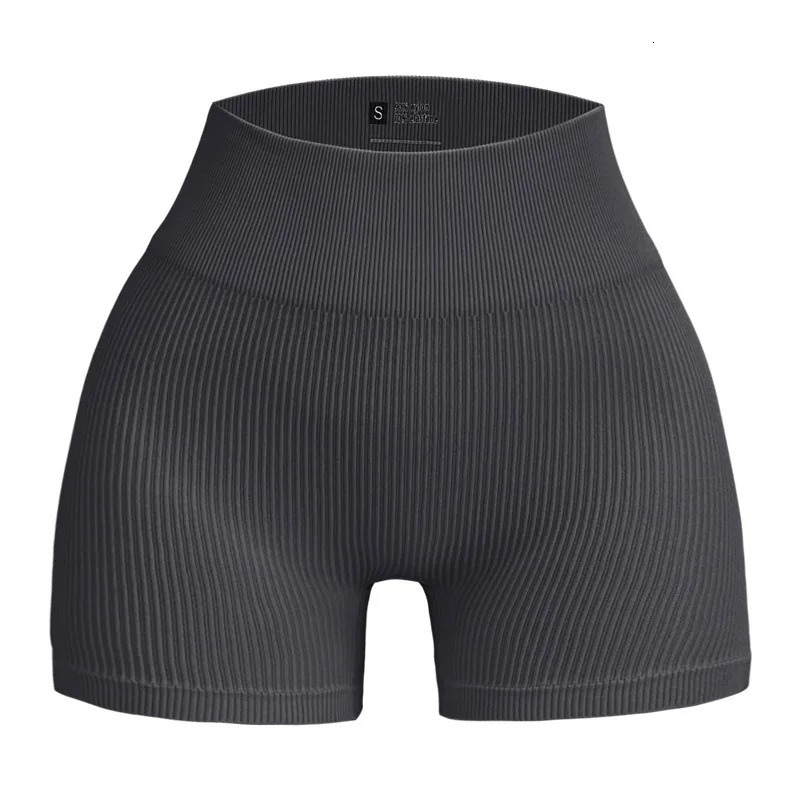 Womens ribbed knitted shorts seamless yoga elastic high waisted sexy buttocks lifting cycling running threepoint 250324Z