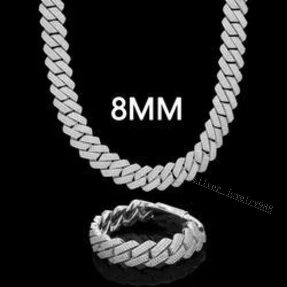 Men Hip Hop Jewelry 8mm 10mm 15mm 20mm Cuban Chain Gold Plated Iced Out Necklace Bracelet Moissanite Diamond Cuban Link Chain
