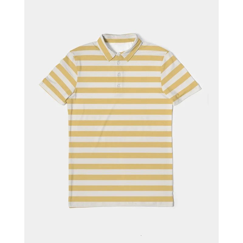 Mens button up polo shirt 3D striped printed fashionable clothing daily casual Tshirt mens short sleeved street top 250311