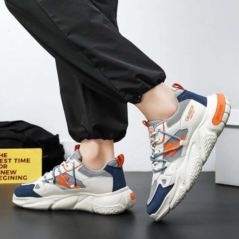 Korean New Men's Casual Sneakers Lightweight Breathable Thickness Running Shoes Tennis Training Shoe Versatile atillas Hombre