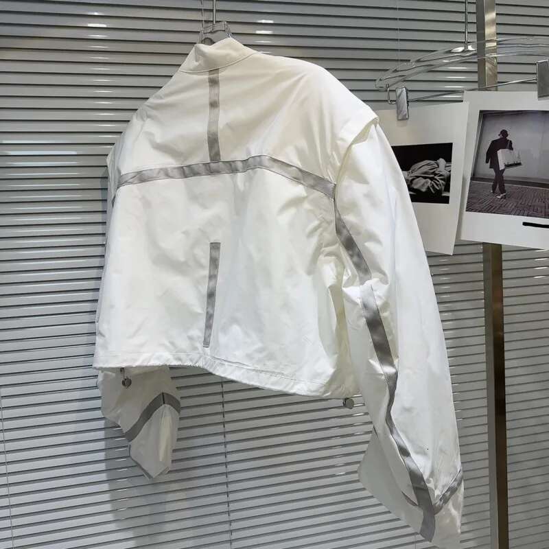 Fashion Spring New Arrival Women's Pocket Design Stand Collar Short Jacket Trendy Contrast Color Coats Female