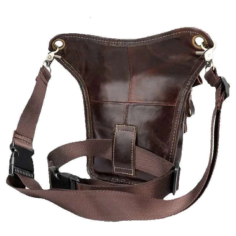 Men Genuine Leather Fanny Pack Waist Bag Leg Belt Sport Thigh