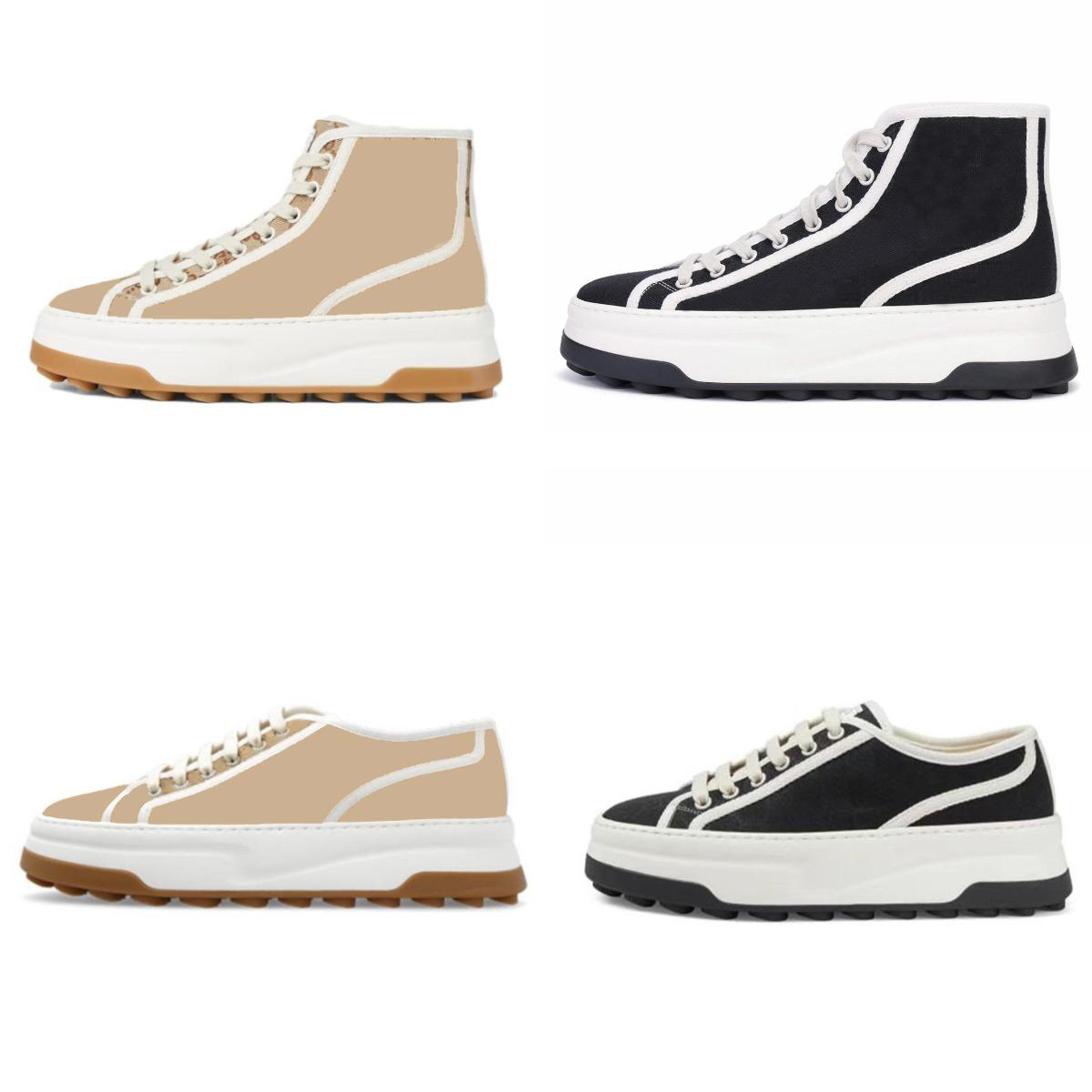 Designer Casual Shoes low-cut high top Women Letter Sneaker Beige Canvas Shoes Sneakers 35-42
