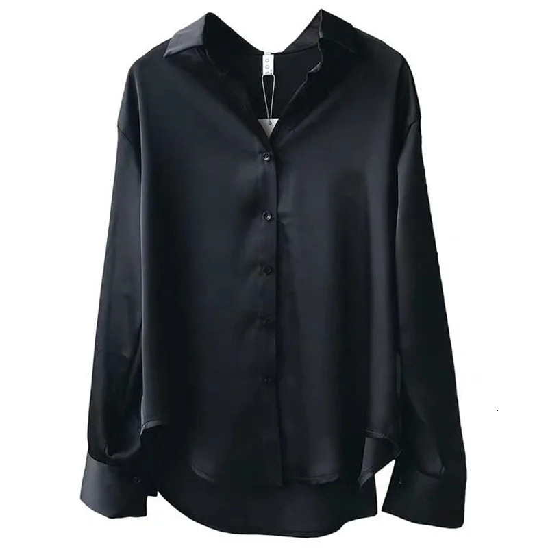 Womens Spring and Autumn style shirt womens casual long sleeved lapel blue top DF4849 250322