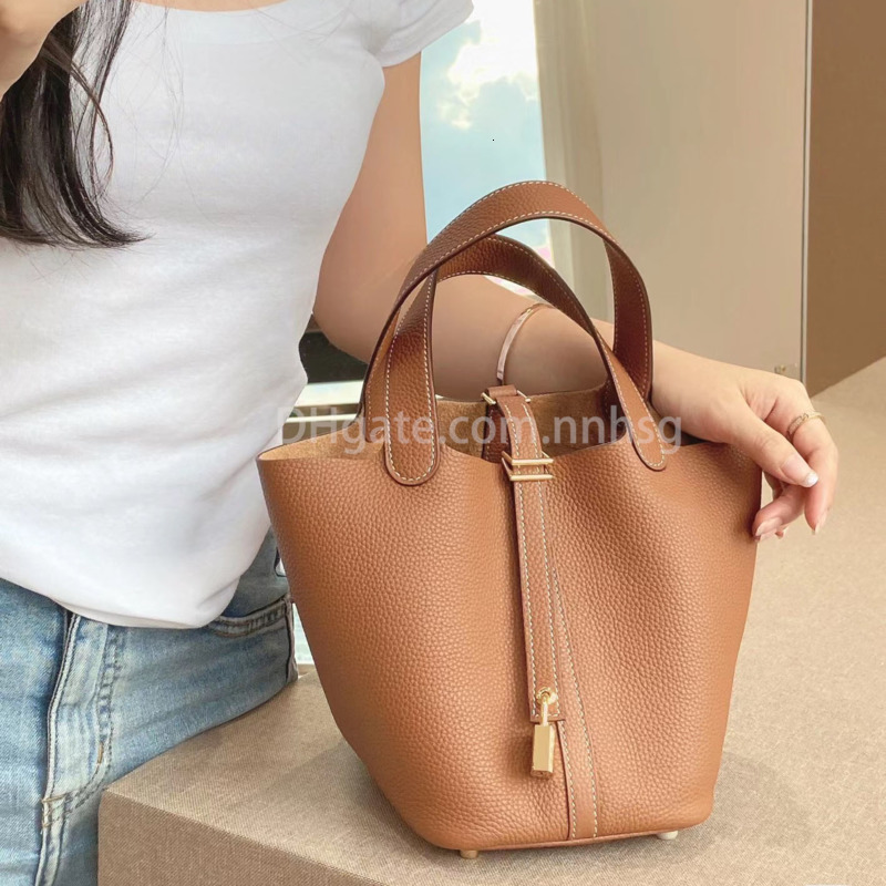 High quality designer bag bucket bag 10A mirror quality designer handbag 18cm 22cm picotins handmade tc leathe classic shopping bag