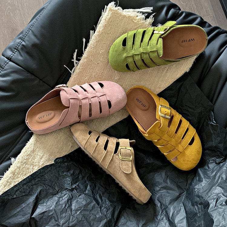 2025 hot new free shipping designer slippers for womens flat sandals yellow green pink khaki Summer new outdoor beach flat slippers