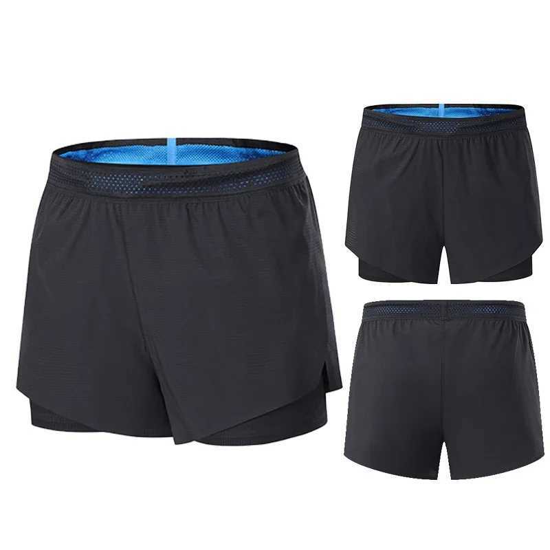 Marathon running shorts are lightweight quick drying breathable moisture absorbing and mens fitness training three-point shorts W250324