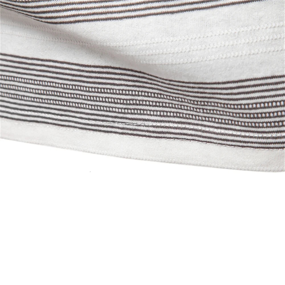 AIOPESON 2025 Summer Striped V Neck Cotton Polo Shirts for Men Breathable Short Sleeve Casual Knit Comfort Fit 250311