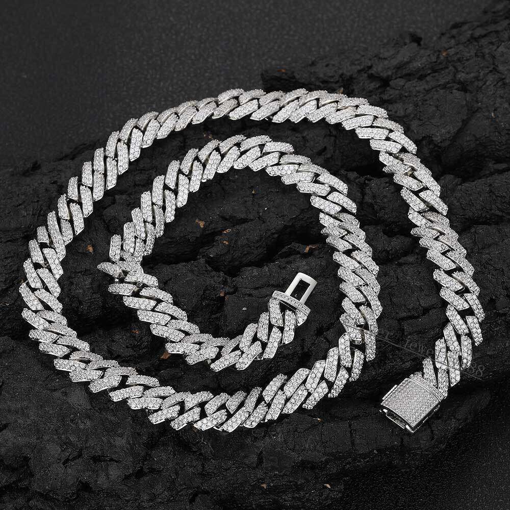 High Quality Mens Hip Hop Jewelry 925 Sterling Silver Vvs Moissanite Cuban Link Chain Pass Diamond Tester Iced Out Necklace