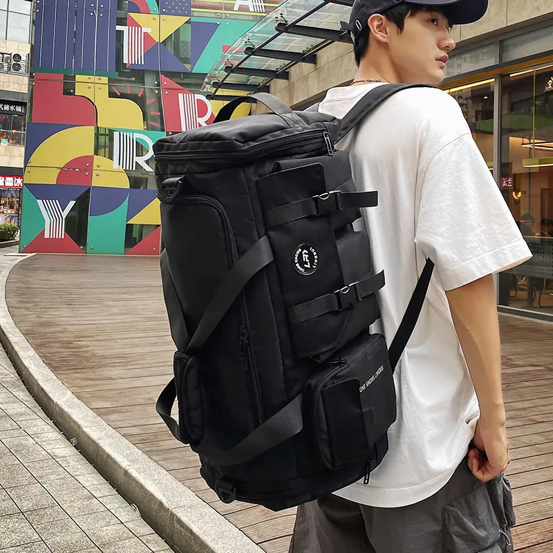 Stylish large capacity nylon travel duffel bag waterproof gym bag for men and women 250314