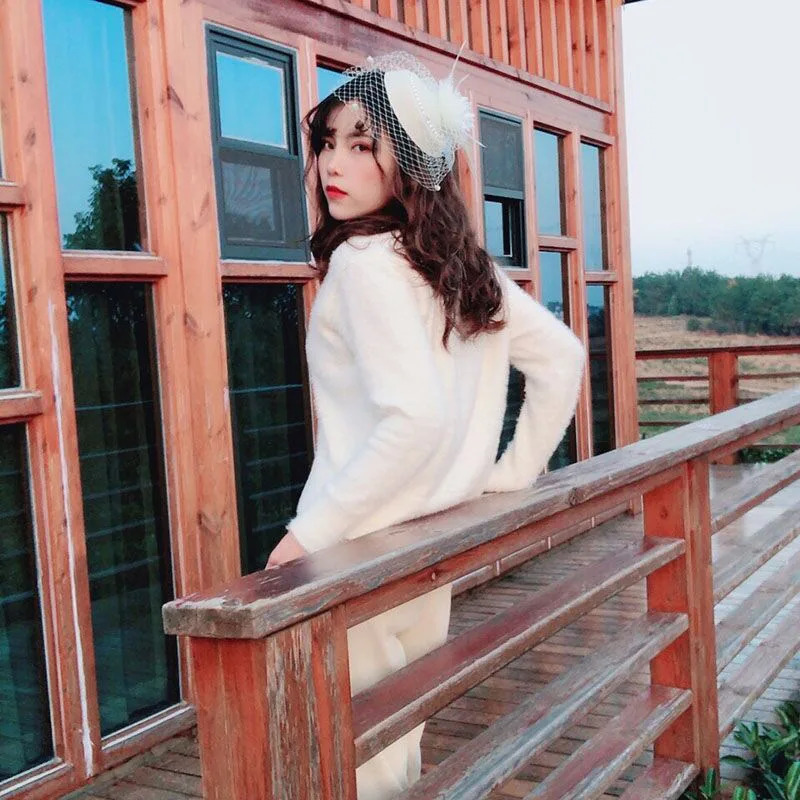 Bridal Hat Female Wedding Charm Hat Female Elegant Feather Veil Headwear 250322