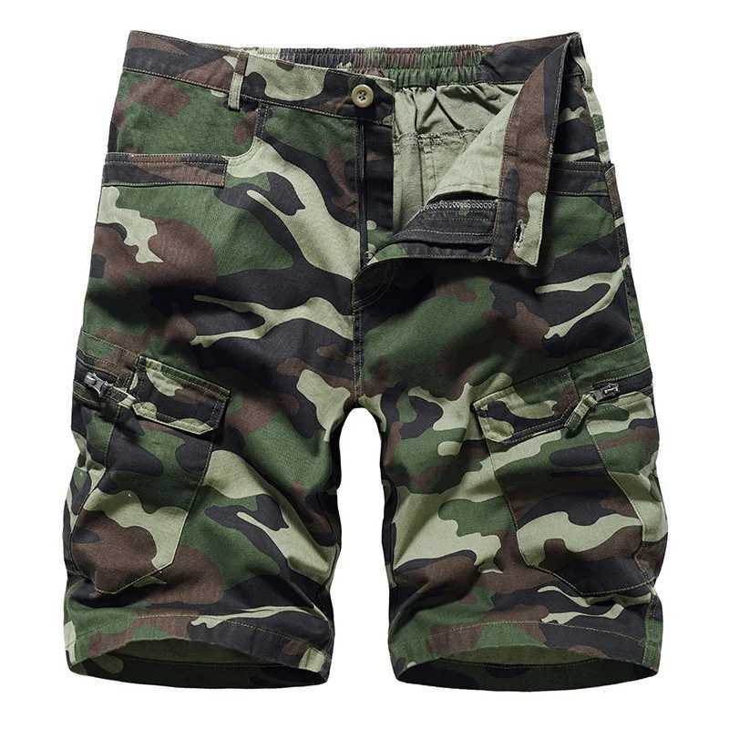 30-40 Men Camouflage Cargo Shorts with Pockets 2025 New Summer Camo Mens Short Pants Man Pants Overalls Shorts Male Clothing W250621