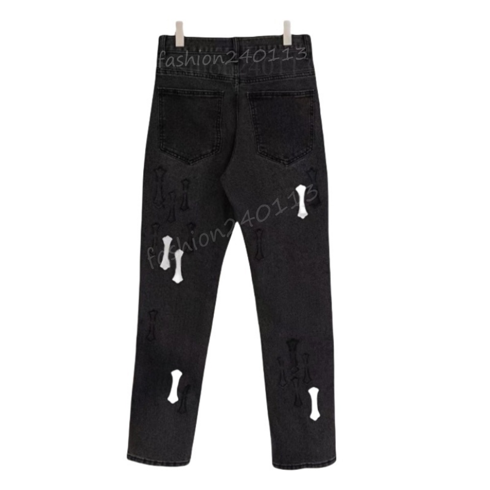 designer for mens pants Mens Jeans trends Distressed Black Ripped Biker Slim Fit Motorcycle Mans stacked men womens baggy jeans hole