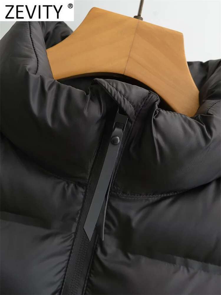 Women Vintage Long Sleeve Patchwork Cotton Padded Jacket Coat Female Pockets Outerwear Chic Zipper Short Tops CT5817