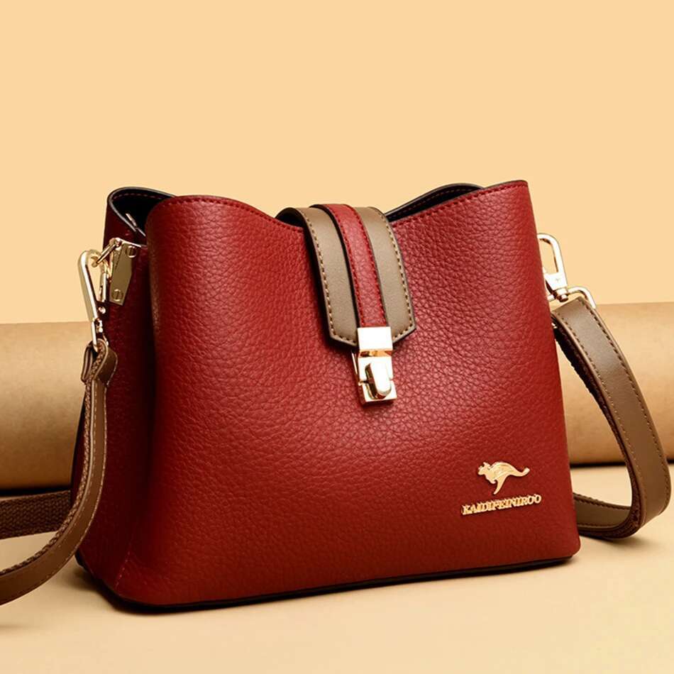 Genuine Brand Leather Purses And Handbags Designer Small Shoulder Crossbody Hand Sac Ladies Casual Bucket Messenger Bags